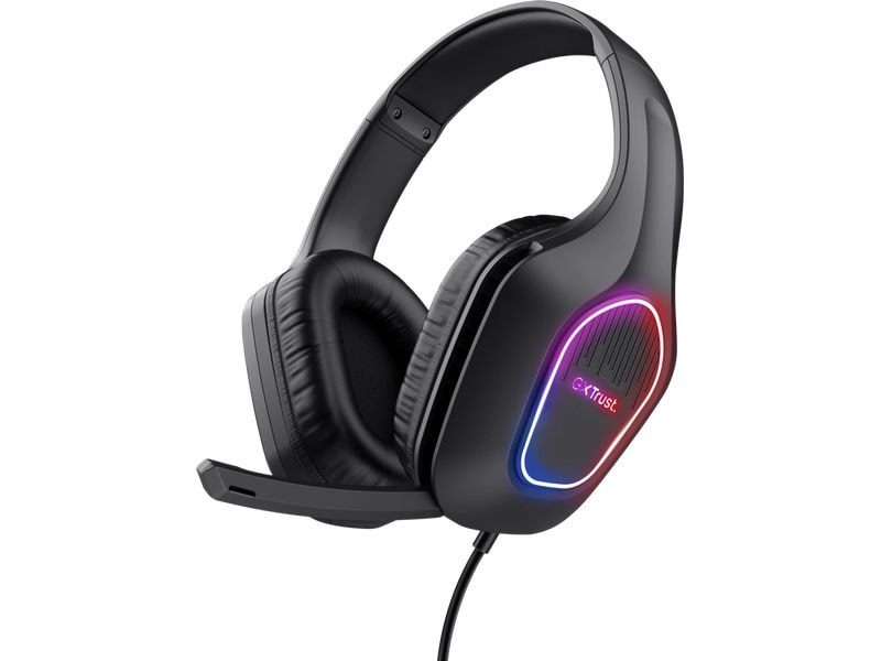 Trust Headset GXT 416 ZIROX Schwarz Leichtes Over-Ear-Gaming-Headset mit mehrfarbiger LED-Beleuchtung