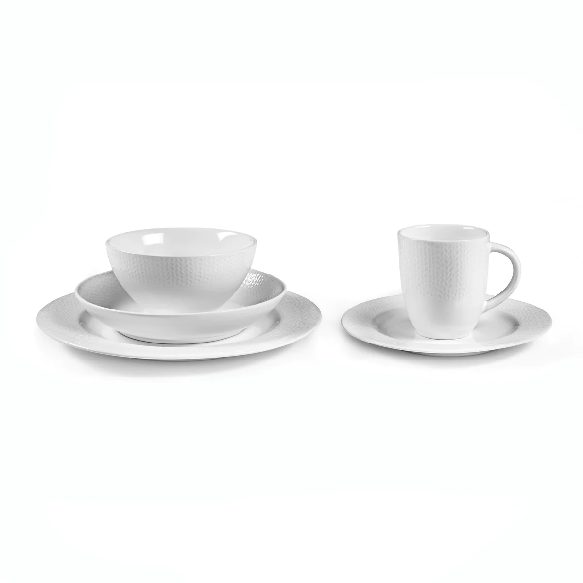 Grain de Malice Blanc - Assiette salade et pâtes 20.5 cm (lot de 6) Mé