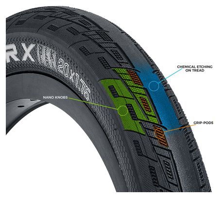 Pneu BMX Tioga Fastr X LBL Souple 20'' Noir