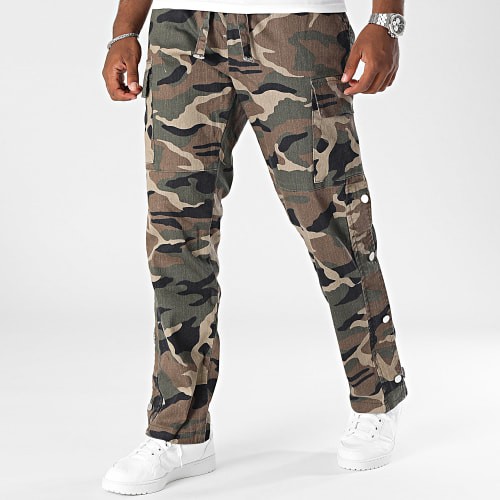 Pantalon Cargo Vert Kaki Beige Camouflage