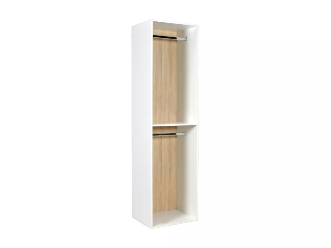 Dressing d'angle modulable - L84,5 cm - Blanc et naturel - TAMOKA