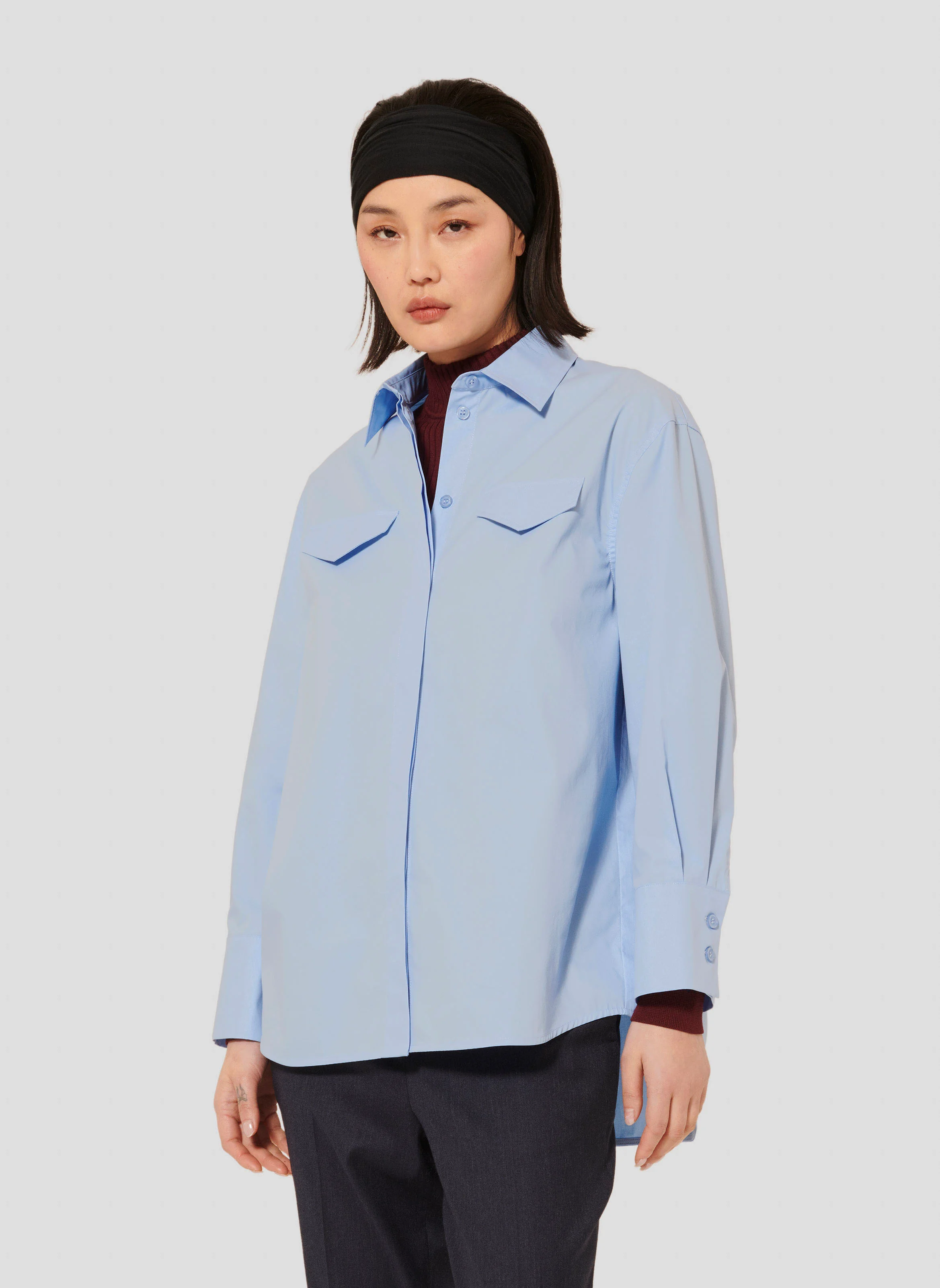 CARLOTTA - Chemise oversize en coton | Bleu