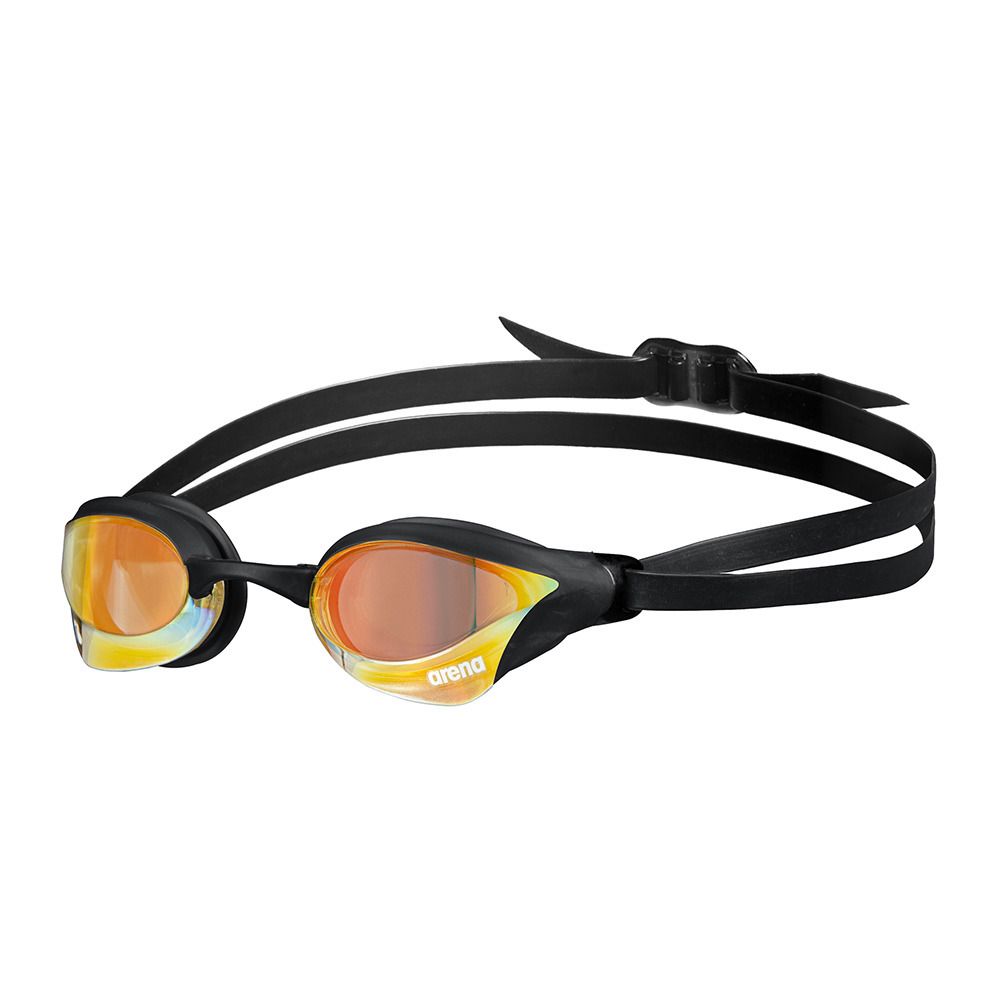 Arena COBRA CORE SWIPE MIRROR - Lunettes de natation yellow copper/black