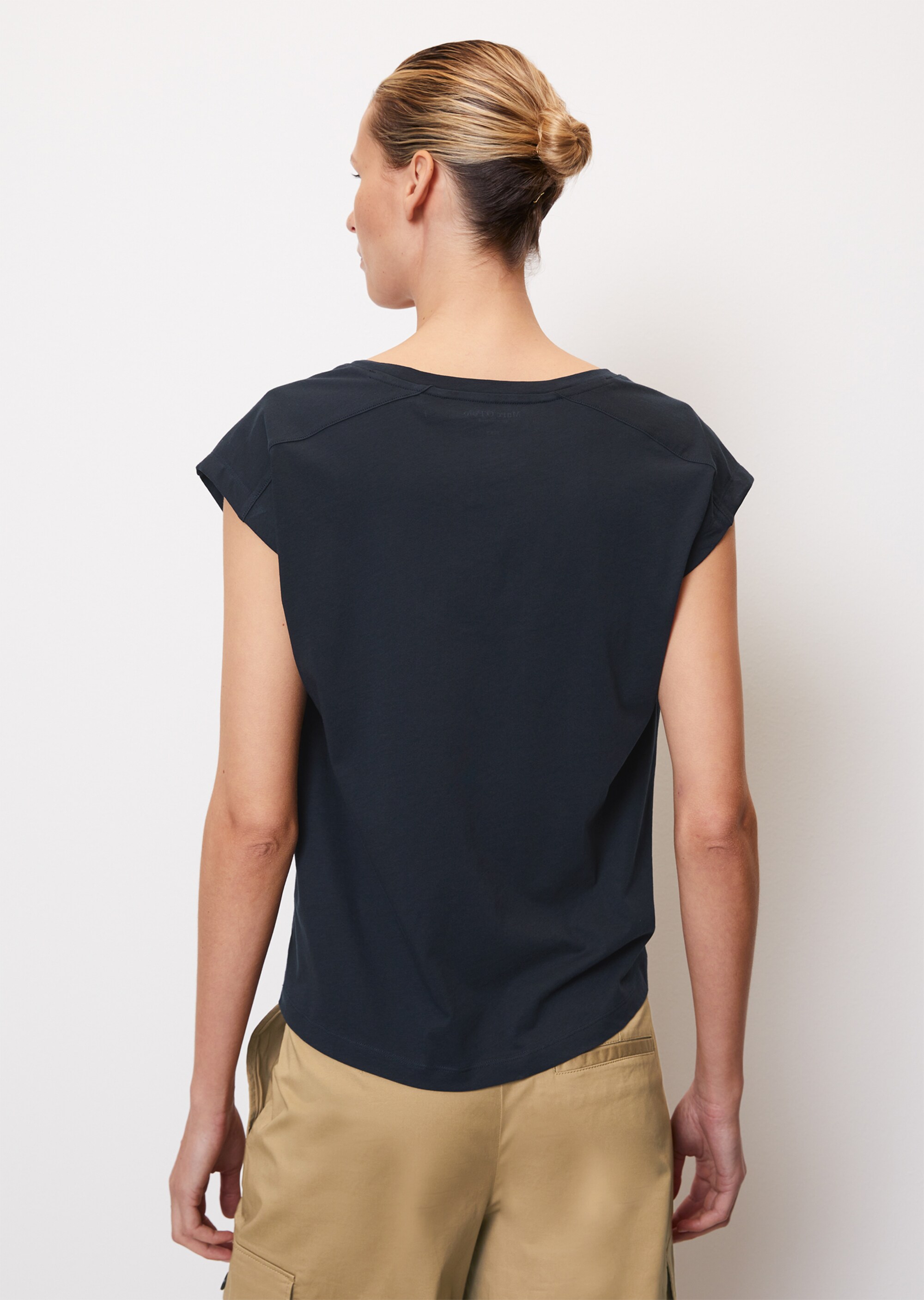 Ärmelloses T-Shirt mit geraffter Schulter regular aus leichtem Single Jersey
