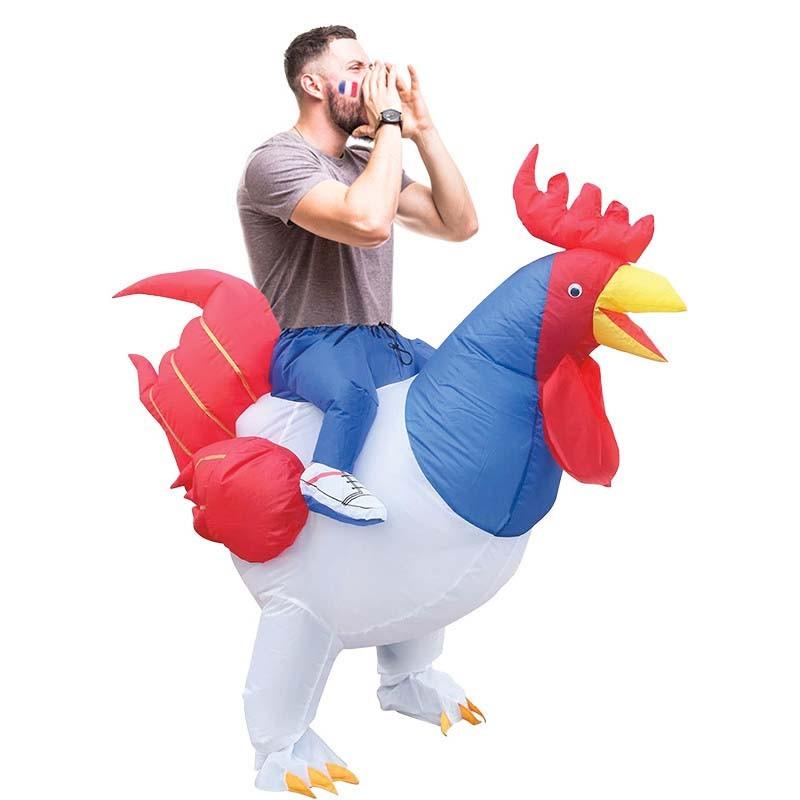 COSTUME GONFLABLE COQ FRANCE TAILLE UNIQUE