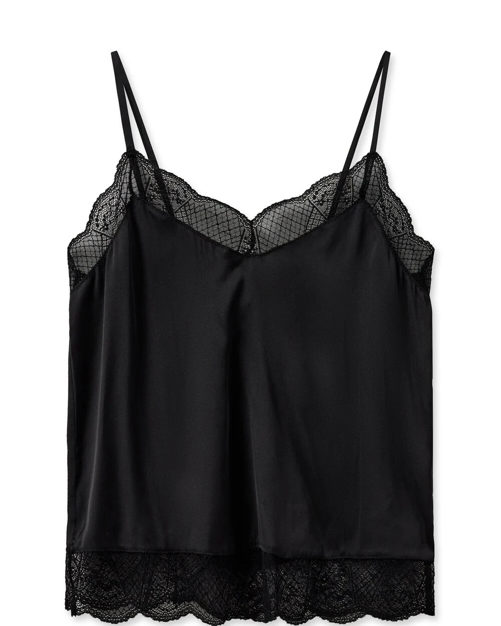 Mos Mosh  Ditte Silk blondetop - sort