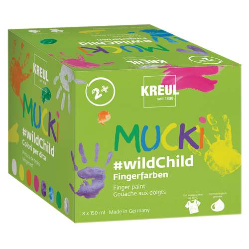 KREUL MUCKI Premium-Fingerfarbe #wildChild, 8er Set