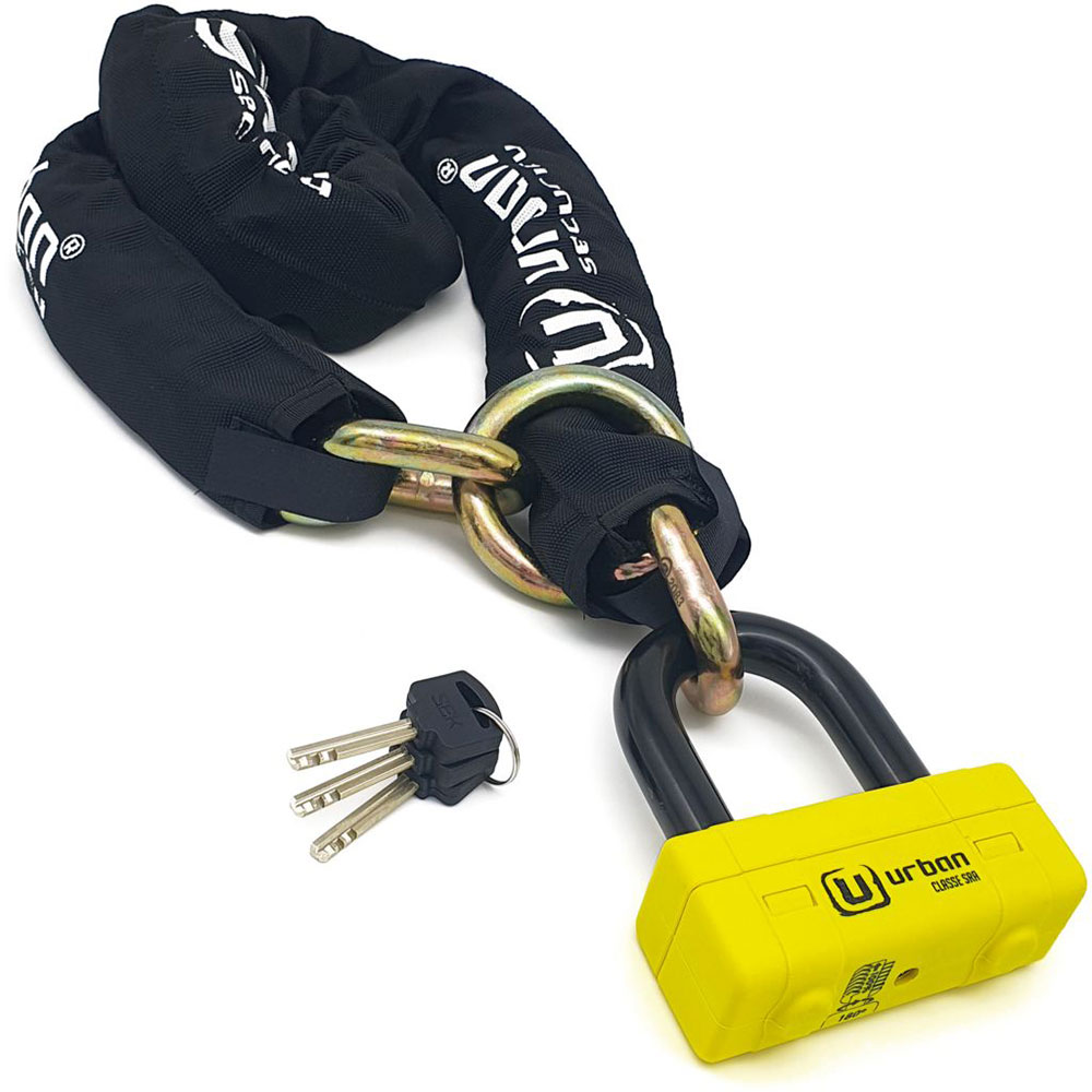Urban - Mini U + chaîne 120 cm UR74120L - SRA Jaune / Noir