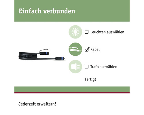Paulmann Plug & Shine kabel IP68 1in-2out 2,0 m zwart 24V