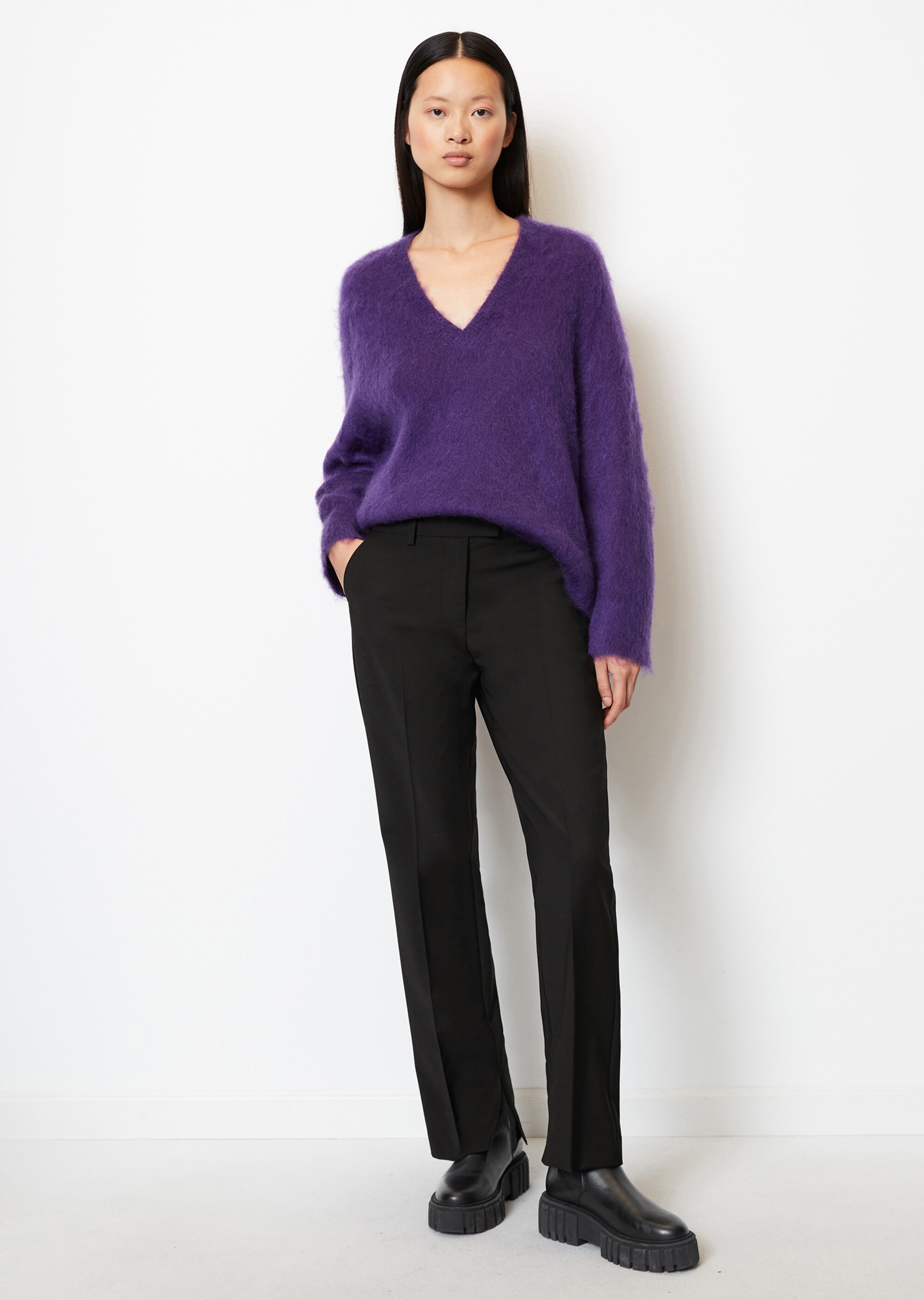 Kuscheliger Flausch-Pullover oversized aus Mohair-Wolle-Mix