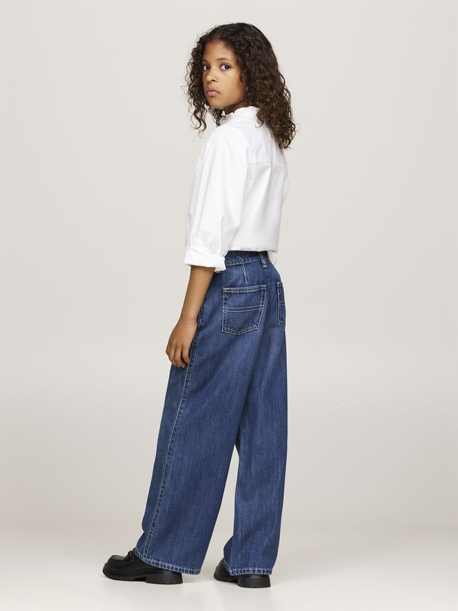 Tommy Hilfiger MABEL PLEATS MID BLUE WASH Darkusedlyocell