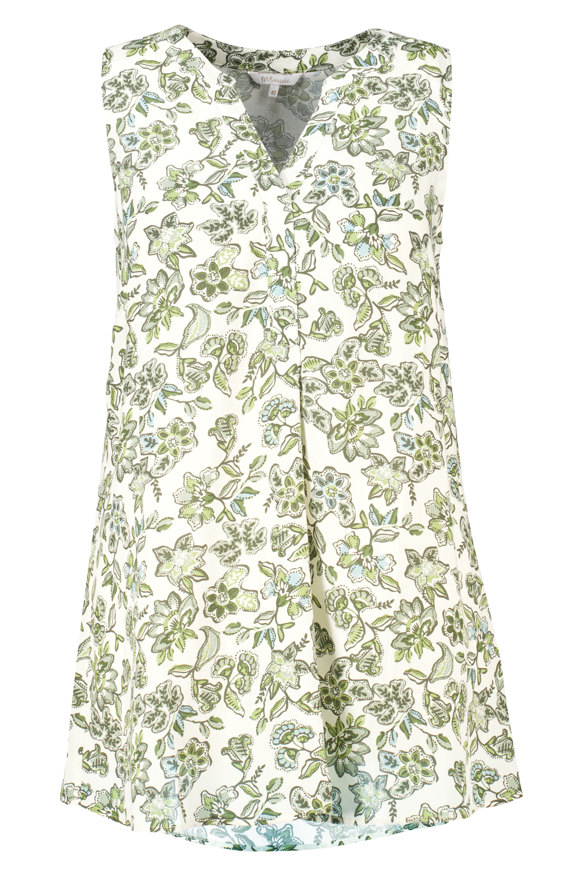 Top met V-hals en print Multi Green