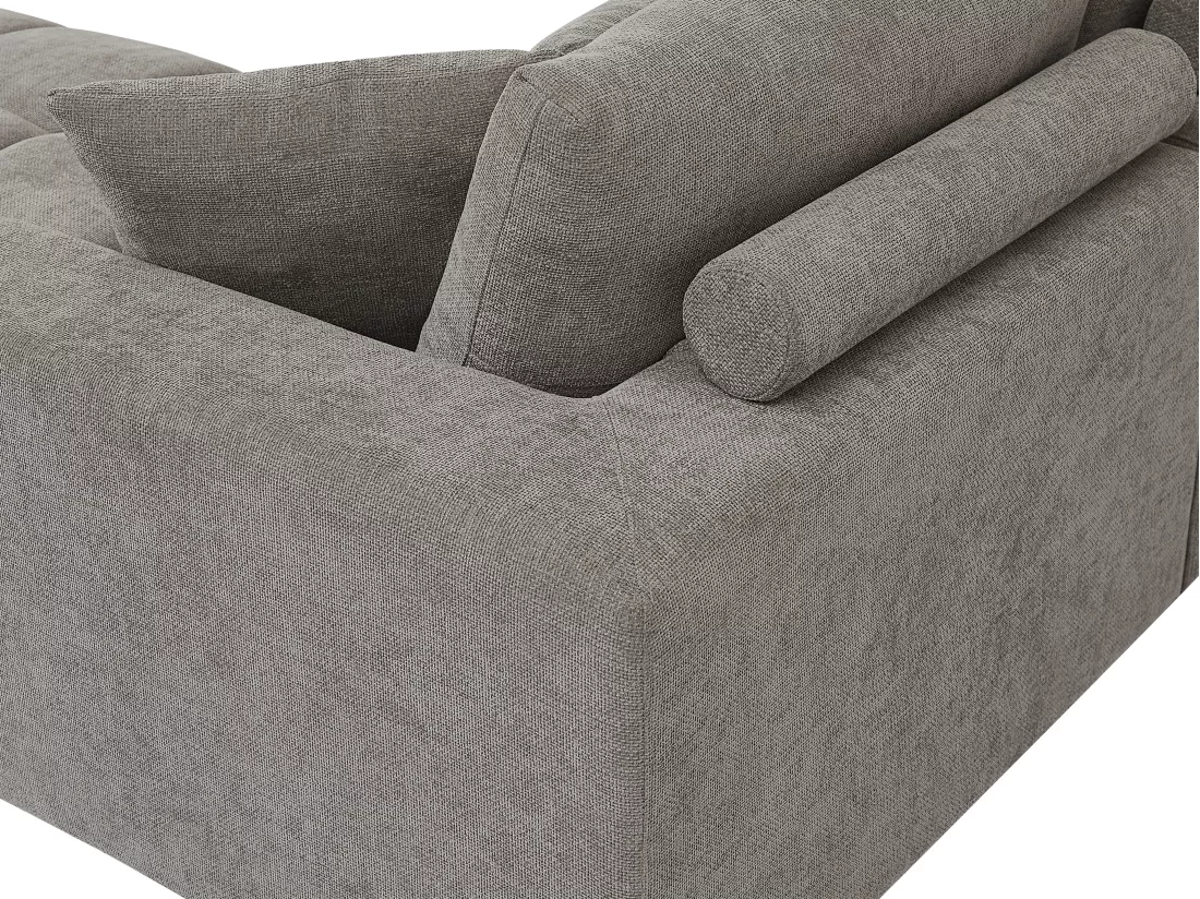 Grand canapé d'angle en tissu gris BERENIA