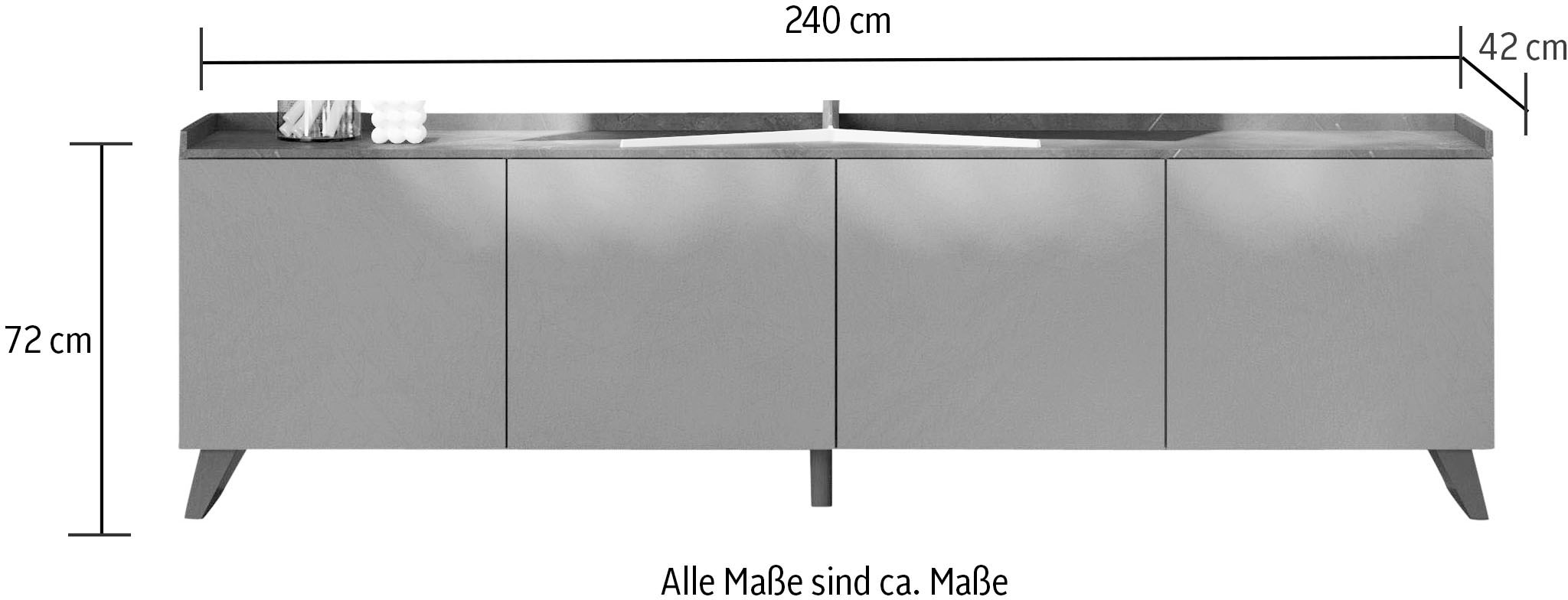INOSIGN Lowboard »Tray, Breite 241, TV-Bank mit 4 Türen« Top 