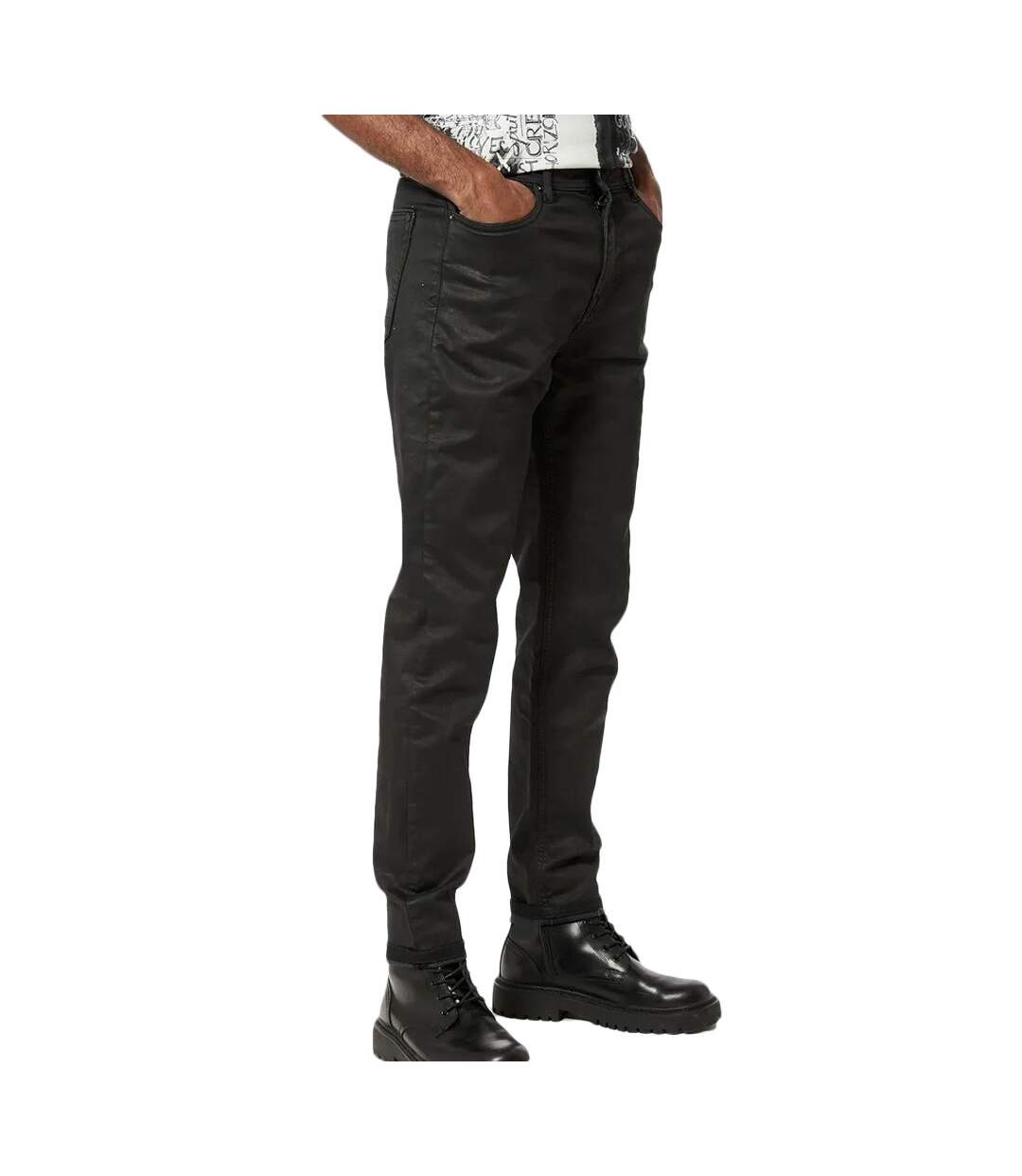 Jean Slim Enduit Noir Homme Kaporal Daxko