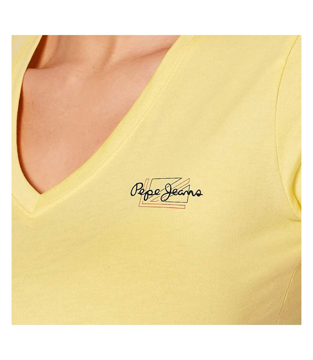 T-shirt Jaune Femme Pepe Jeans Bleu N