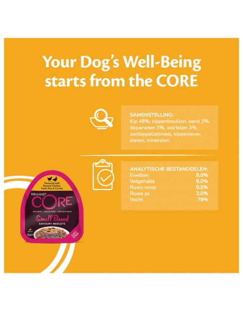 Wellness Core Small Breed Savoury Medleys 85 g - Hondenvoer