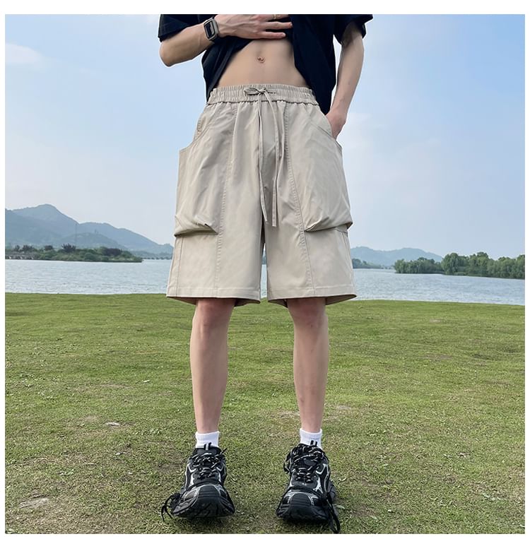emeisa - Cargoshorts met trekkoord in de taille en wijde pijpen