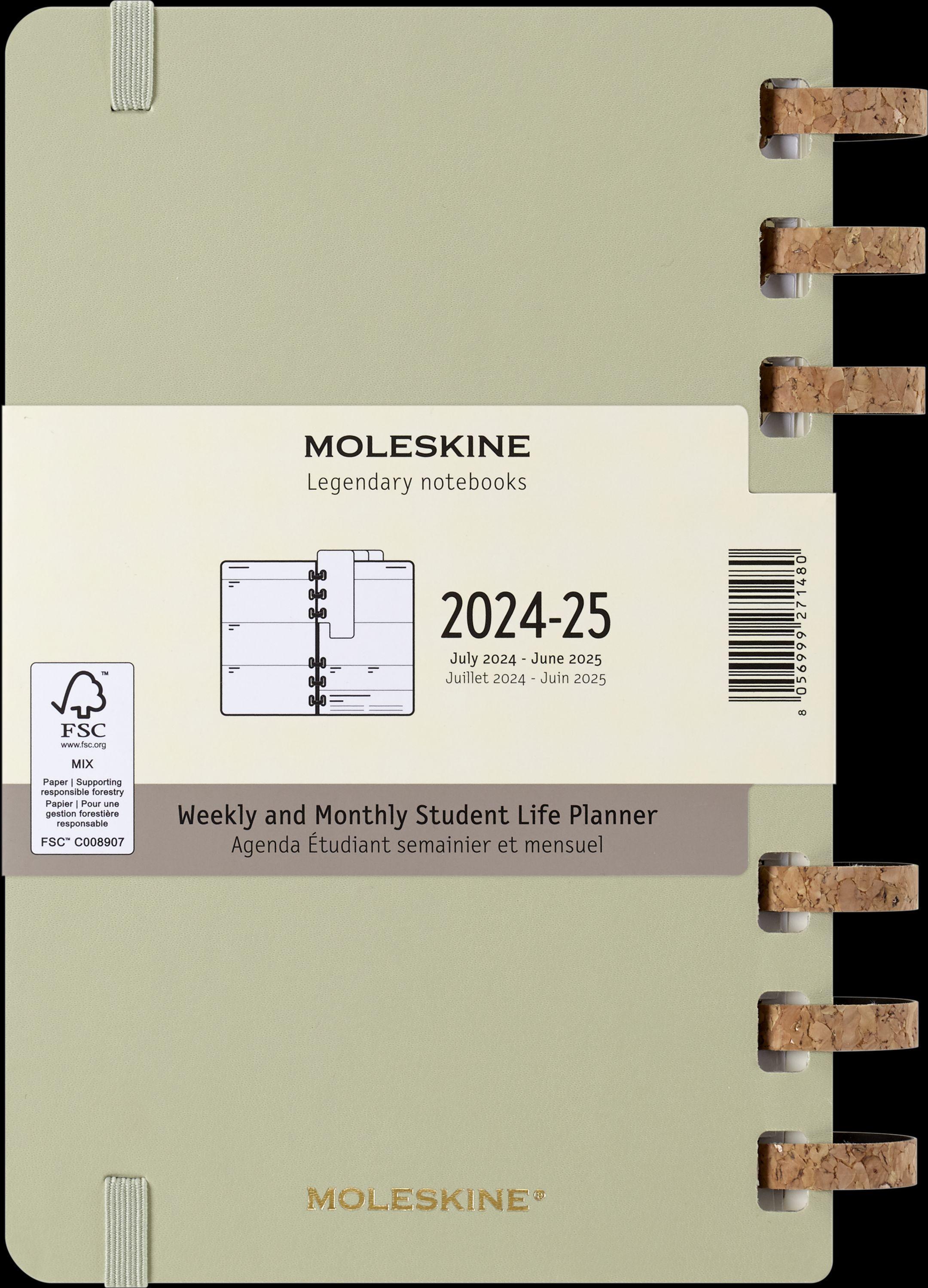Moleskine 12 Monate Studienplaner mit Spiralbindung, L/A5
