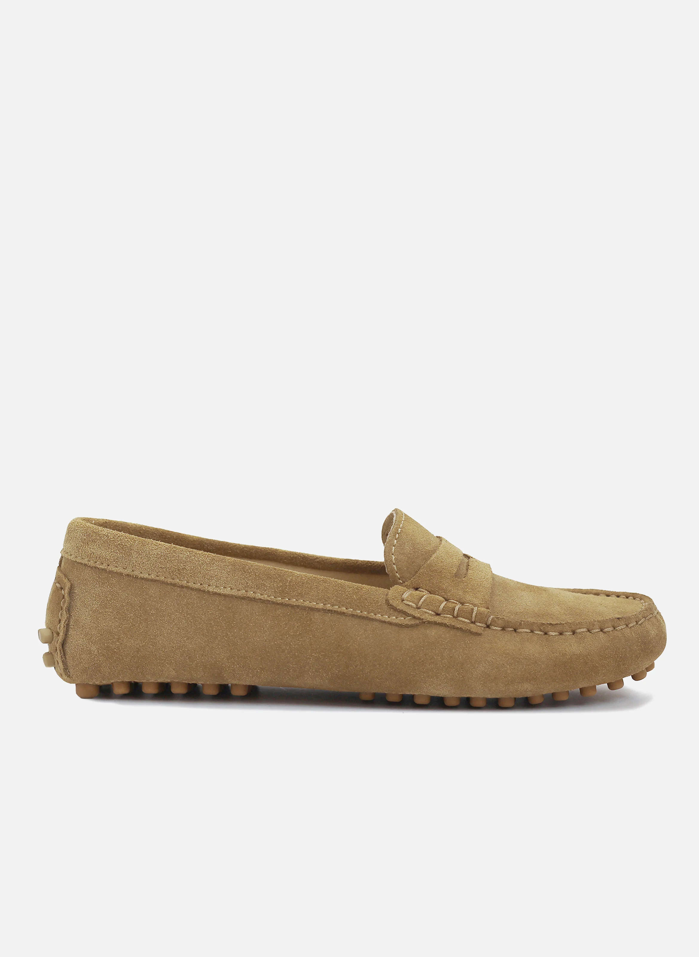 Mocassins femme cuir daim | Marron