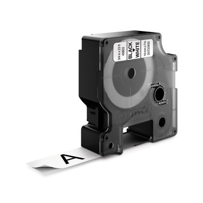 Dymo D1 - Ruban d'étiquettes auto-adhésives - 1 rouleau (19 mm x 7 m) - fond blanc écriture noire