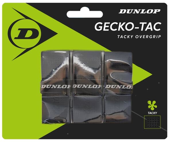 Tennis racket overgrip DUNLOP GECKO-TAC 3pcs, black