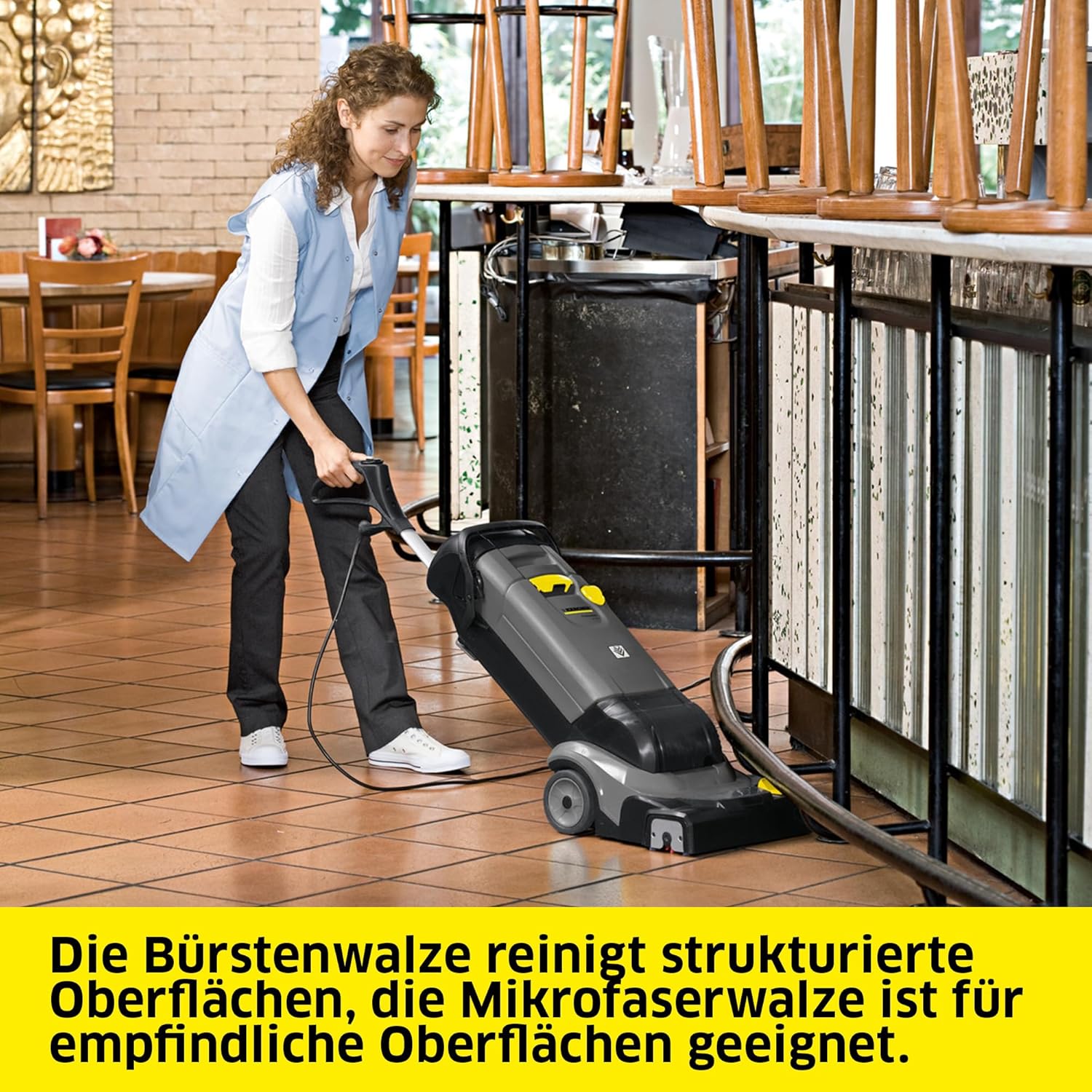 Kärcher Scheuersaugmaschine BR 30/4 C Ep ADV, Leistung: 820 W, Flächenleistung: max. 200 m², Netzbetrieb, 2-Tank-System, Arbeitsbreite: 300 mm, Handabsaugung, Walzenbürste, Mikrofaserwalze
