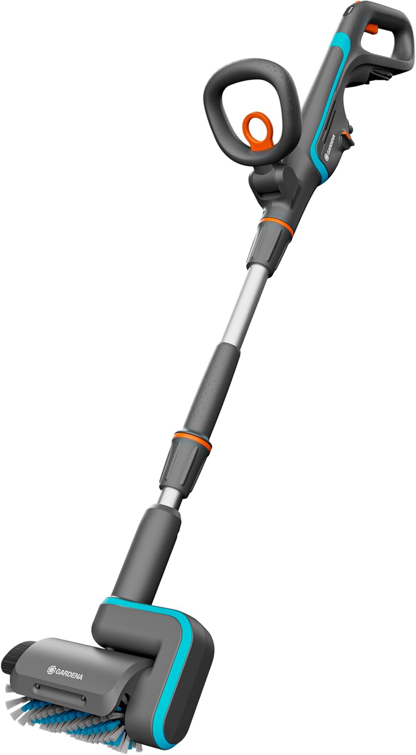 Gardena Akku-Multi-Reiniger AquaBrush Patio 03/18V P4A solo: Batteriebetriebenes Reinigungsgerät, Nassreinigung von Terrassenböden in einem Schritt, ohne Akku (14841-55)