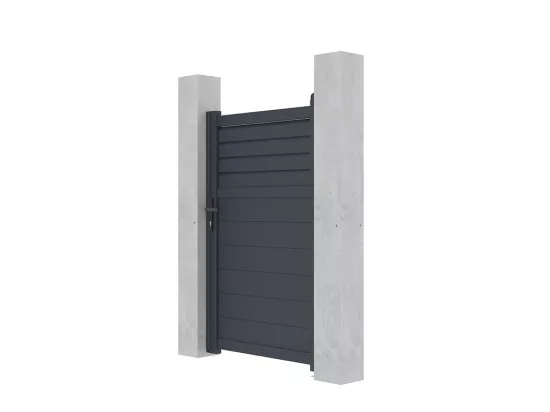 Portillon battant aluminium persienné L103 x H166 cm anthracite - VIAZO
