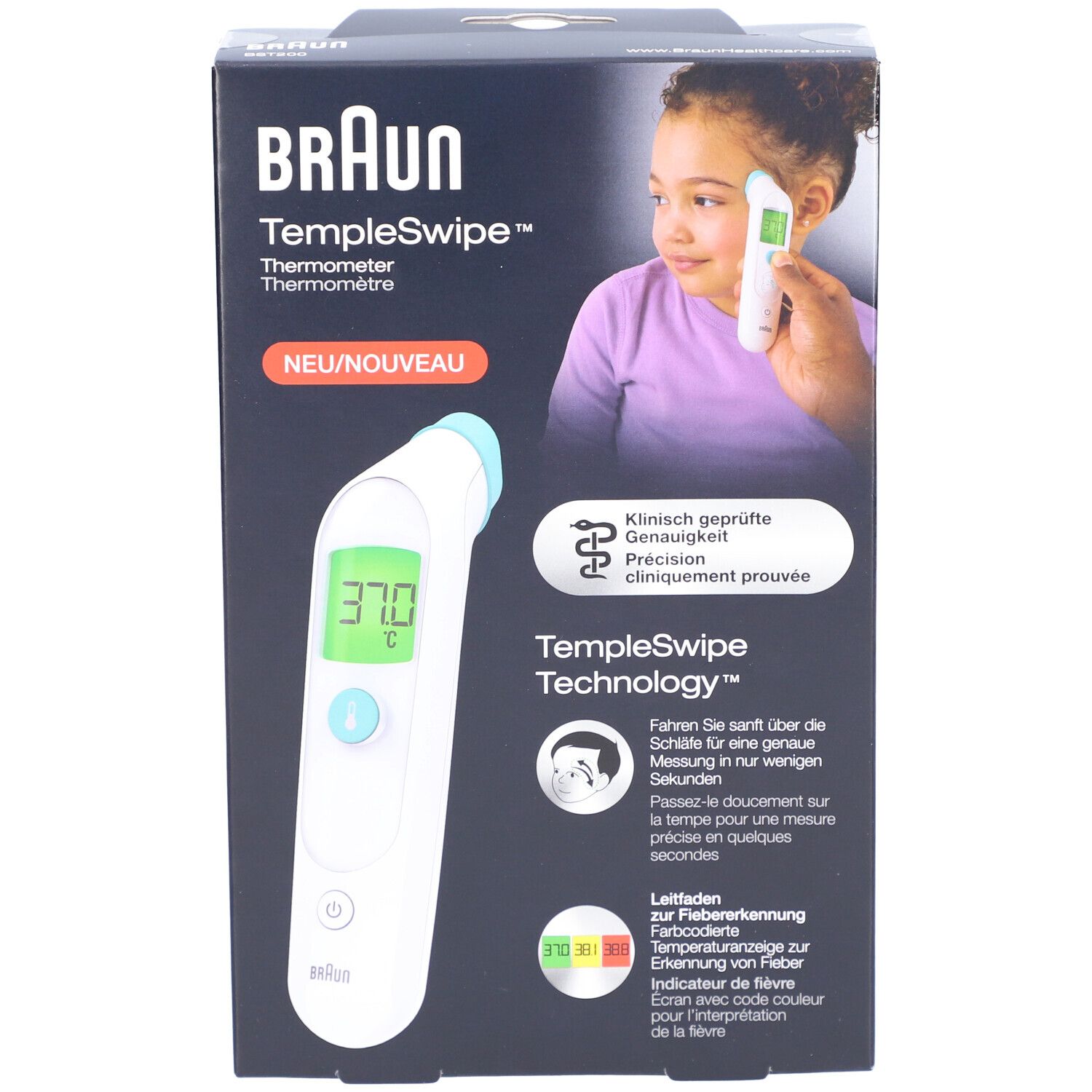 BRAUN Templeswipe Digitales Thermometer BST200