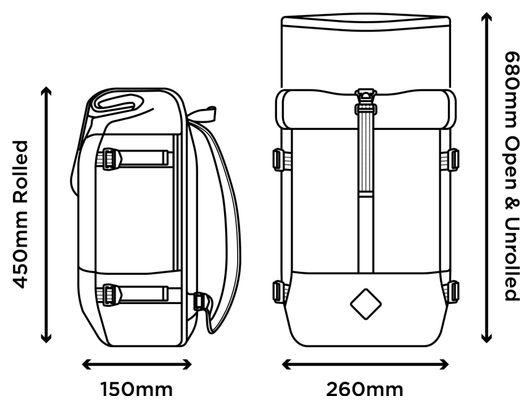 Sac à Dos Restrap Rolltop Backpack 22L Noir