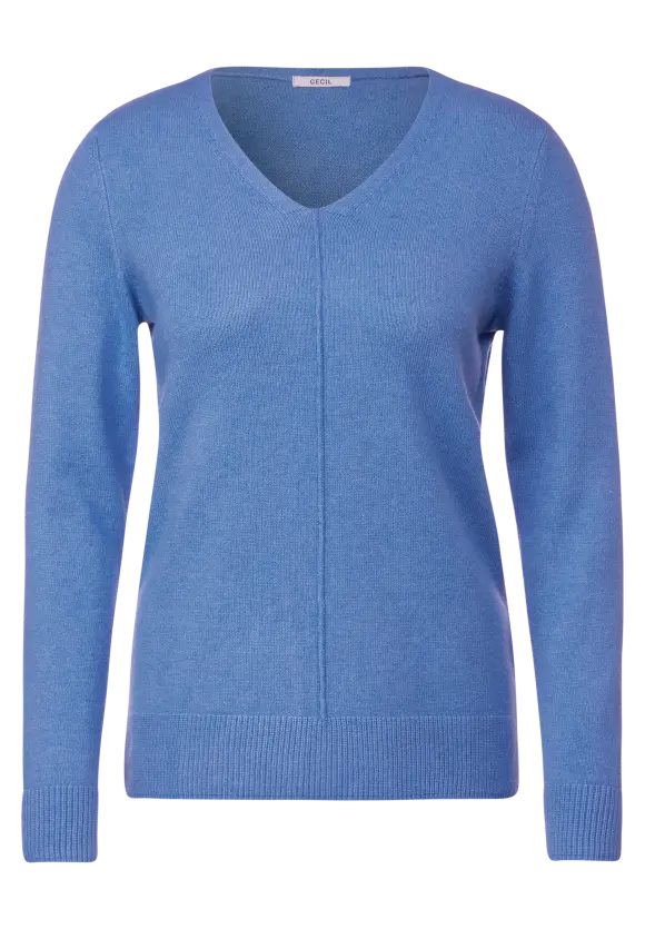 Cosy Strickpullover - water blue melange