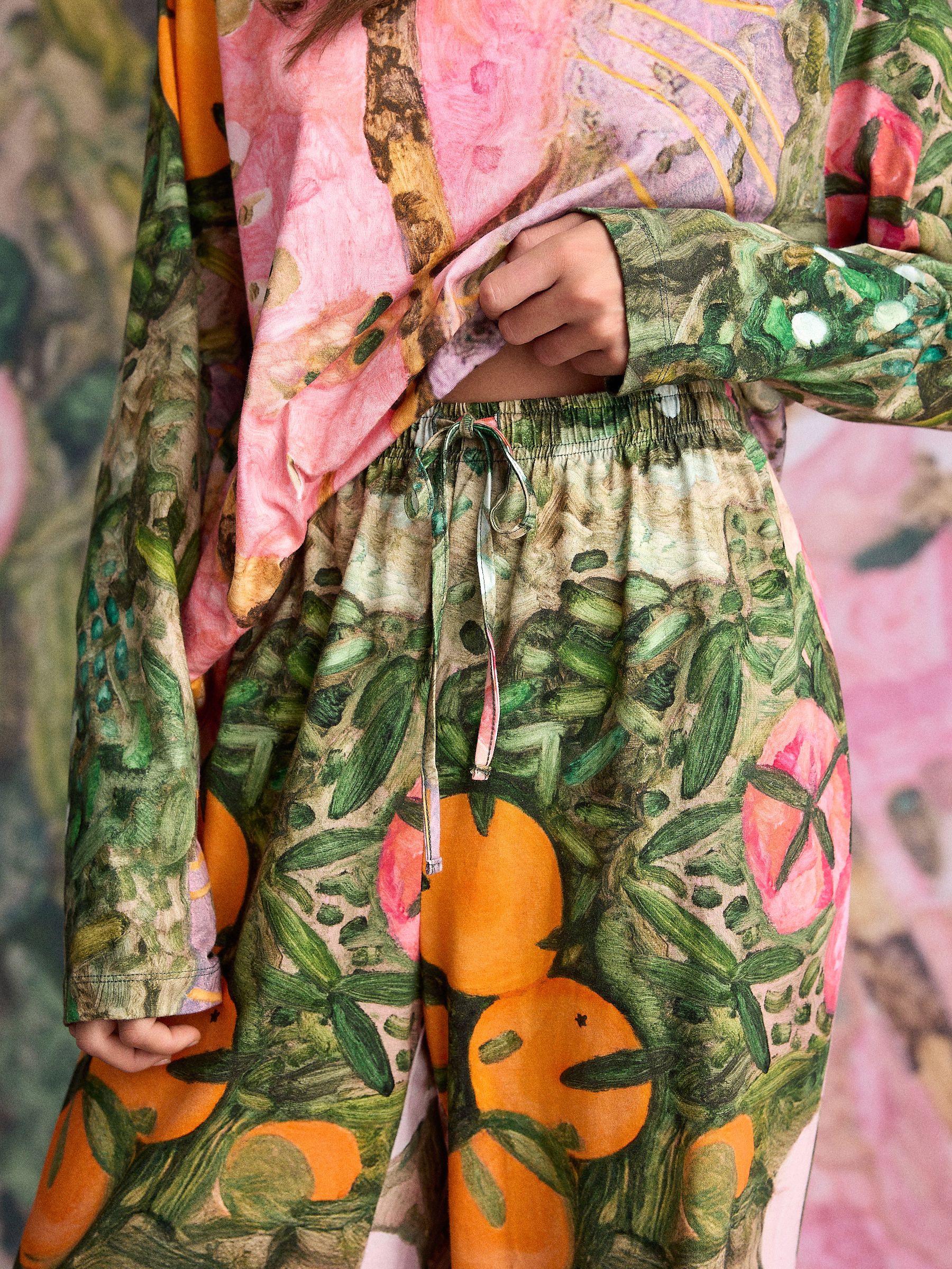Roze bloemen - Benjamin McGregor Pyjama's met Lange Mouwen