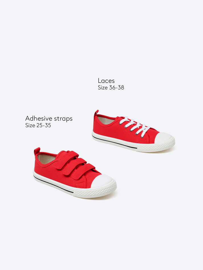 Tênis com biqueira de malha - Vermelho