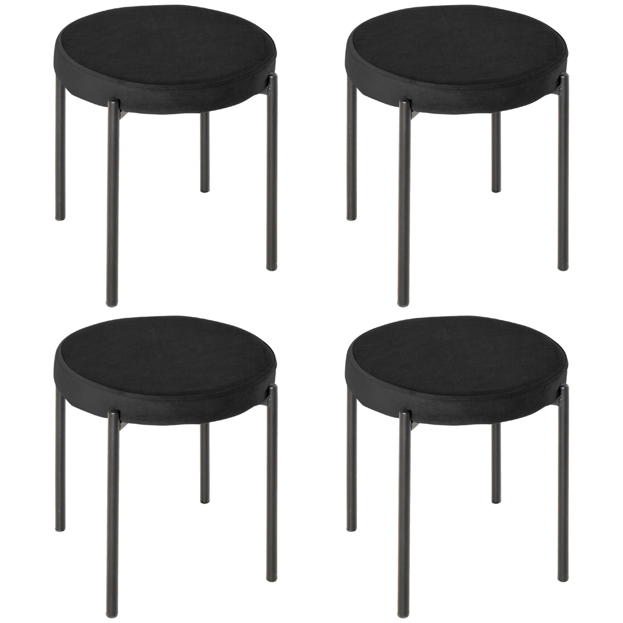 HOMCOM Esszimmerstühle mit Fußpolster schwarz 41,5B x 41,5T x 46H cm