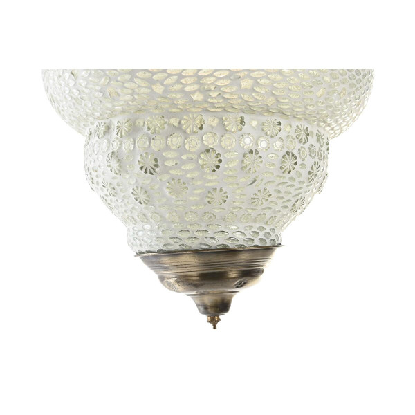 Suspension verre métal blanc 25 w (23 x 23 x 33 cm)