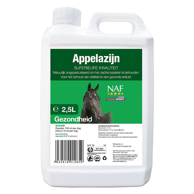 NAF Appelciderazijn – Voor een gezonde spijsvertering en vitaliteit bij paarden