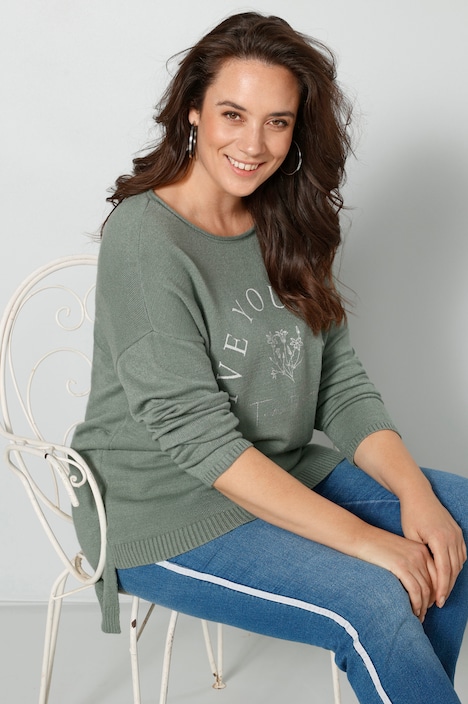 Pullover, Statement, Saum hinten länger