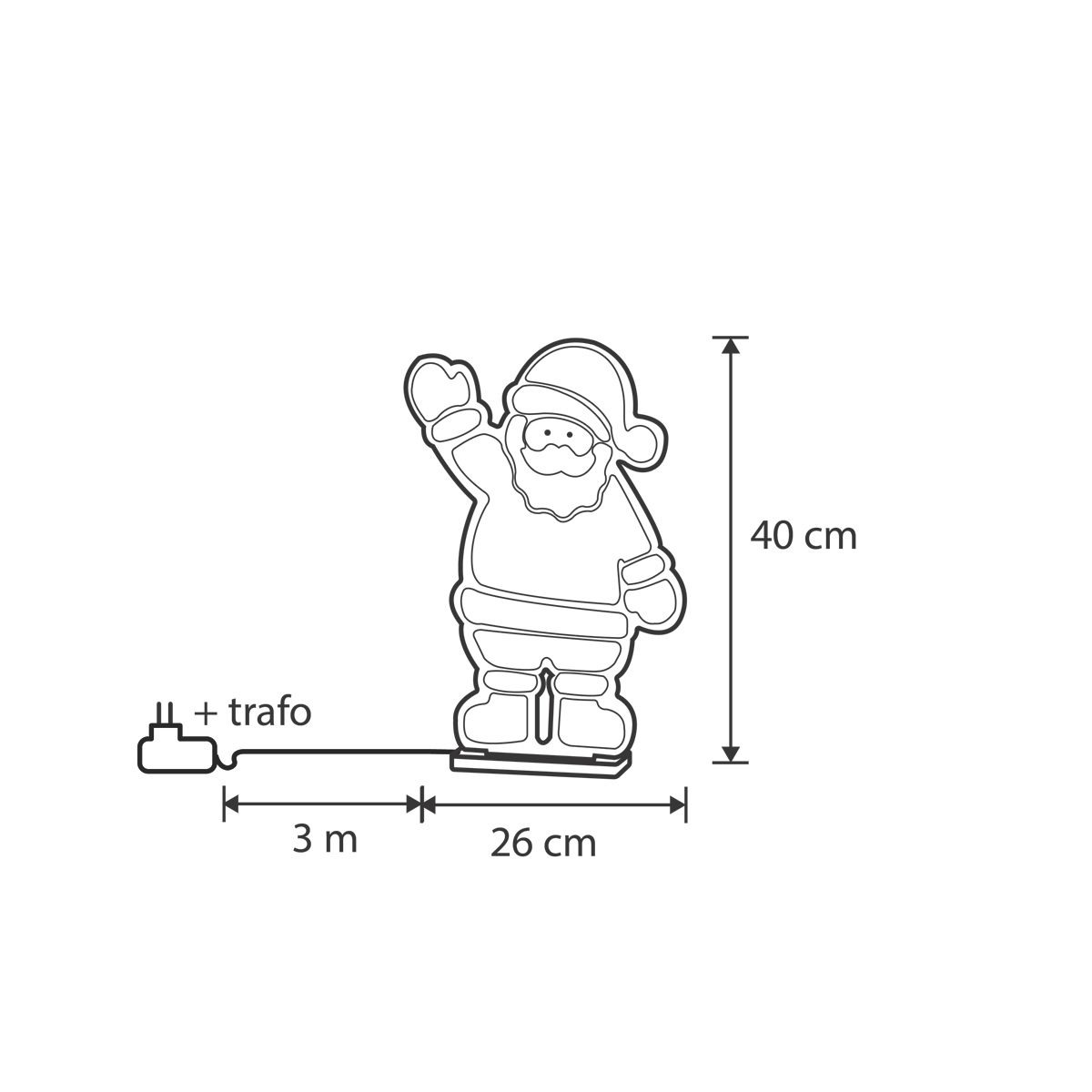 Kerst tafellamp kerstman incl. LED met timer - Infinidade
