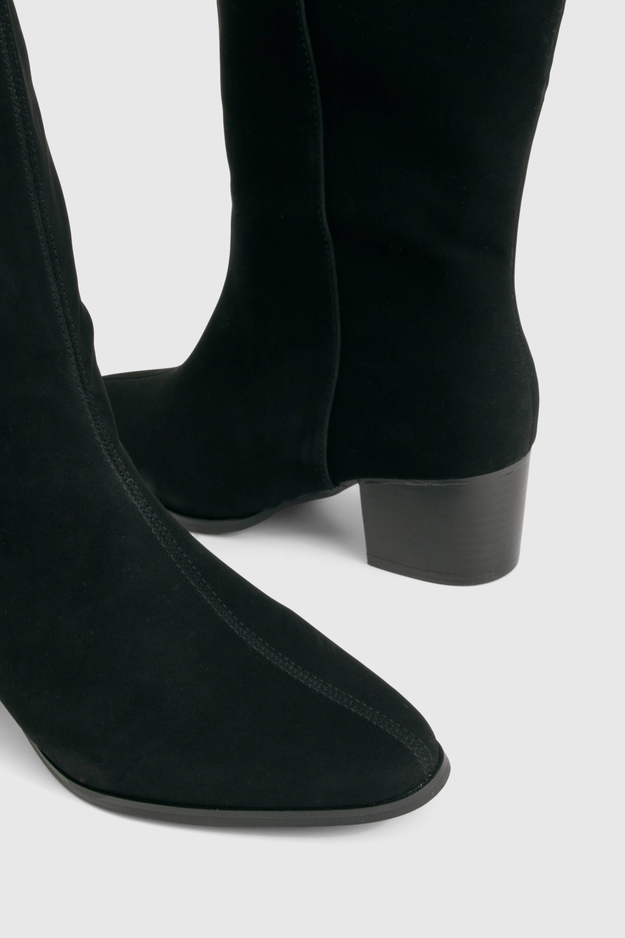 boohoo Bottes de cowboy western de jour, coupe large et épurée