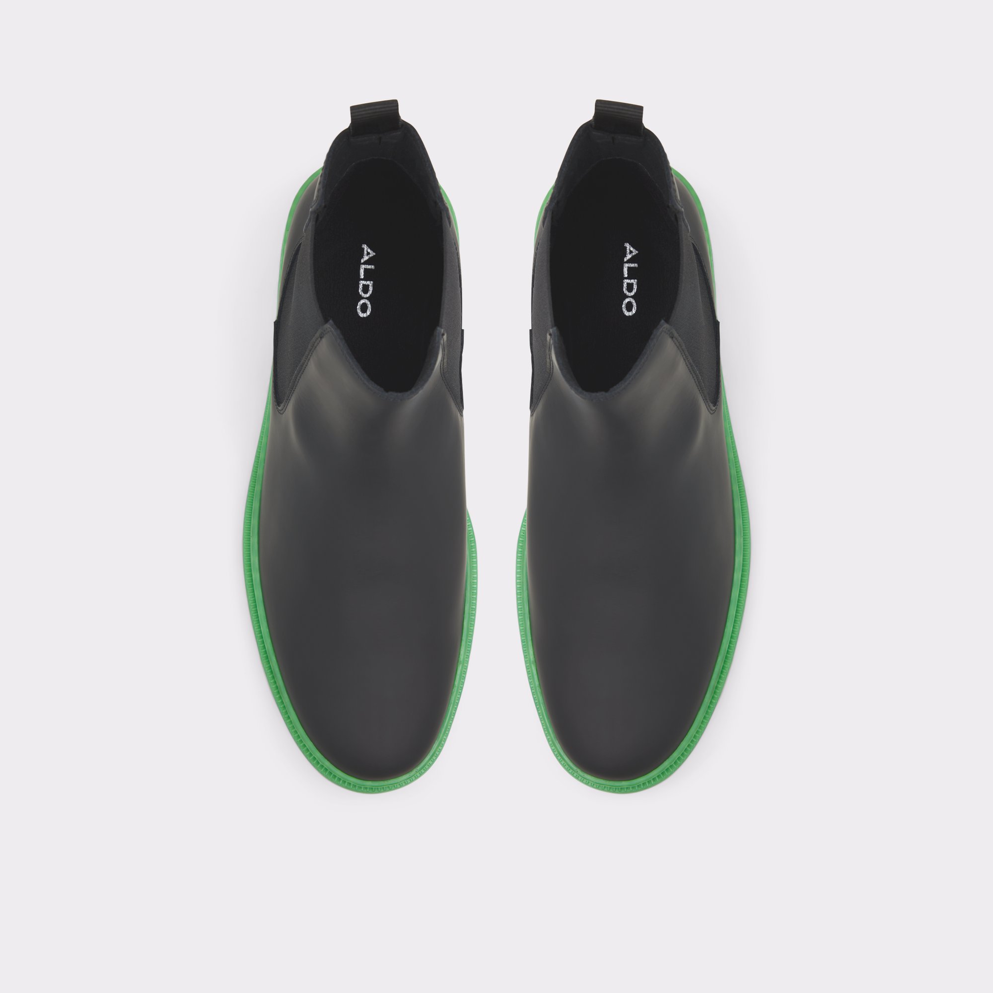 Alencia Black Leather Rubber Men Chelsea boots
