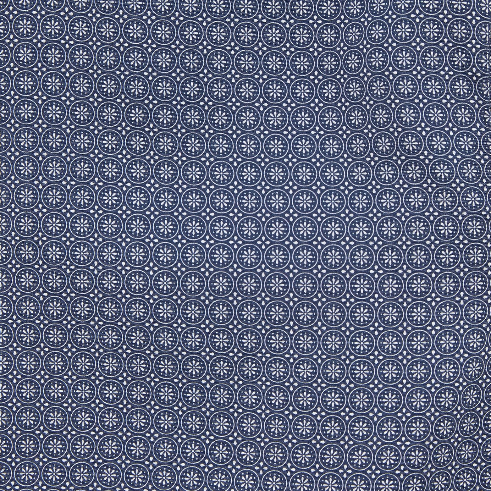 Chemise slim imprimé géométrique coton satin Bleu moyen