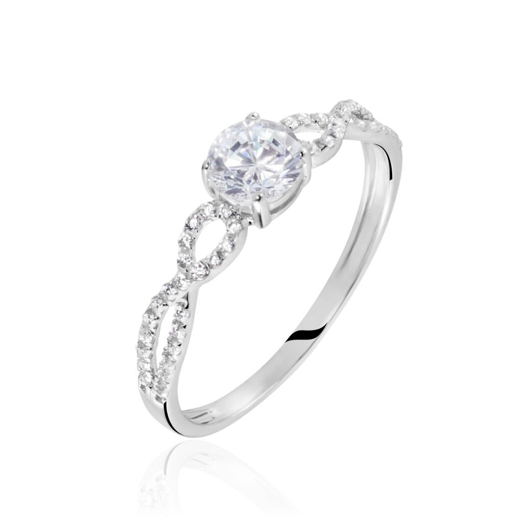 Solitaire Or Blanc Sevastiane Oxyde De Zirconium