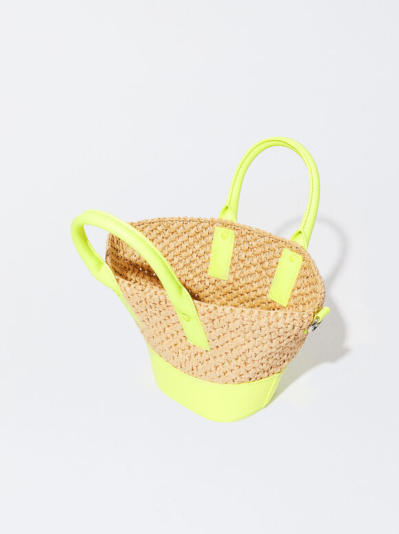 Bolsa de ombro de palha - Amarela