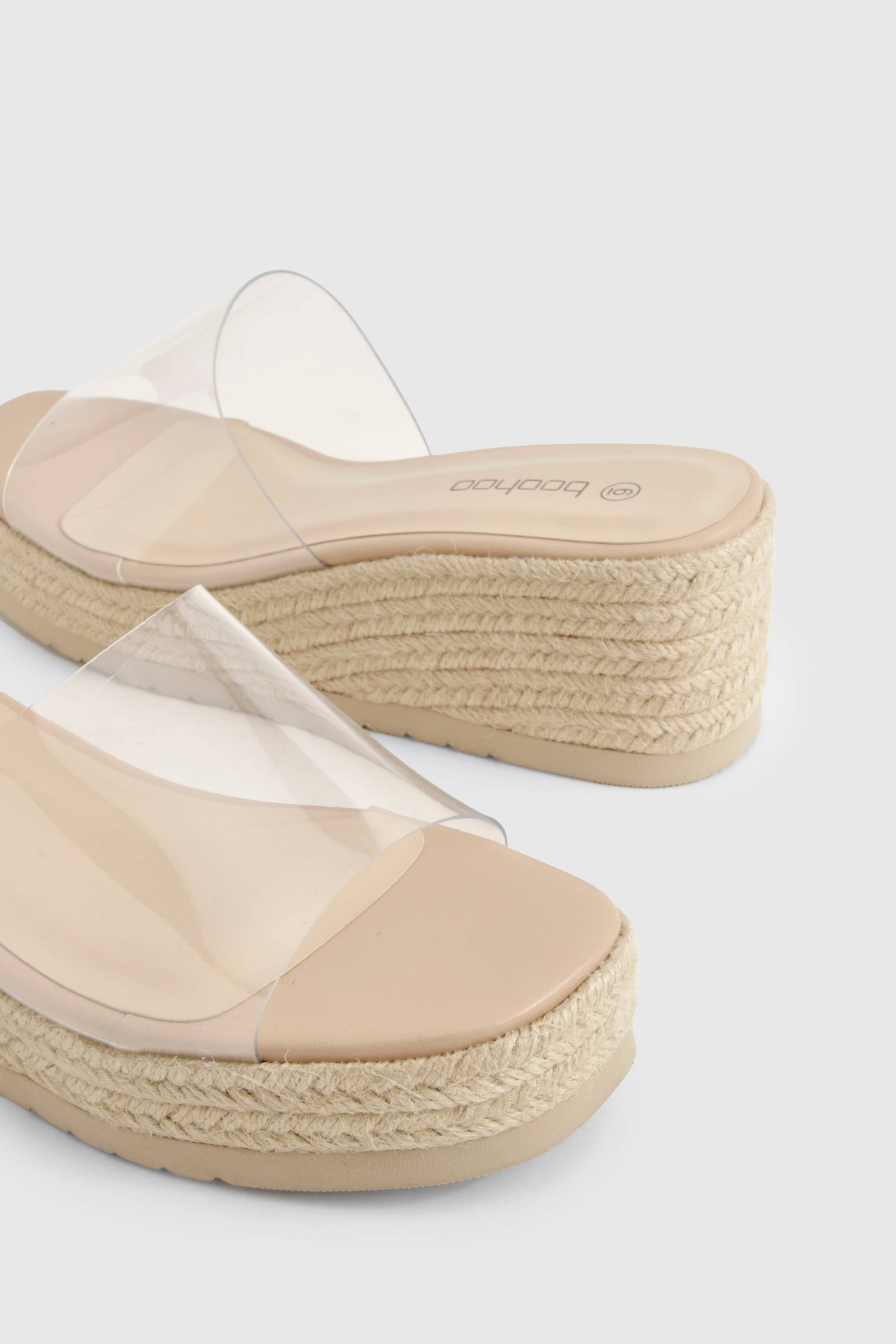 boohoo Mules compensées transparentes