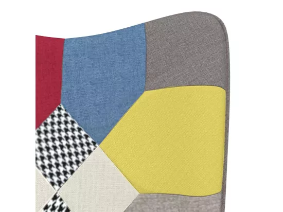 Chaise de relaxation avec repose-pied Patchwork Tissu
