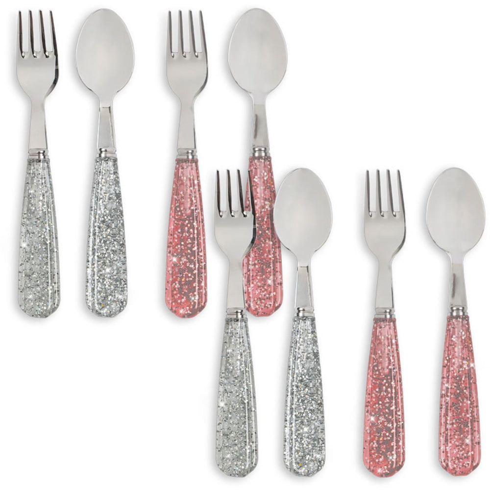 Køb Konges Sløjd Sparkling Blush/Sparkling Blue 8 Pak Sparkly Bestik