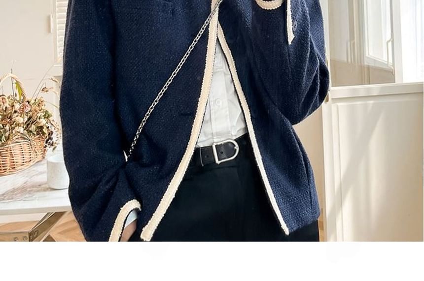 SeoulPop - Unisex tweedjas met contrasterende afwerking