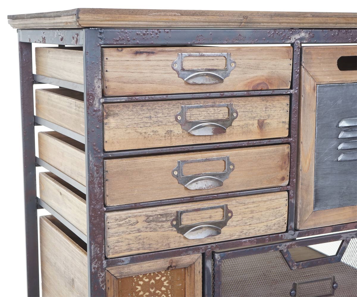 Apotheker-Schrank MCW-A43, Kommode, Tanne Holz massiv Vintage Shabby-Look 143x56x33cm