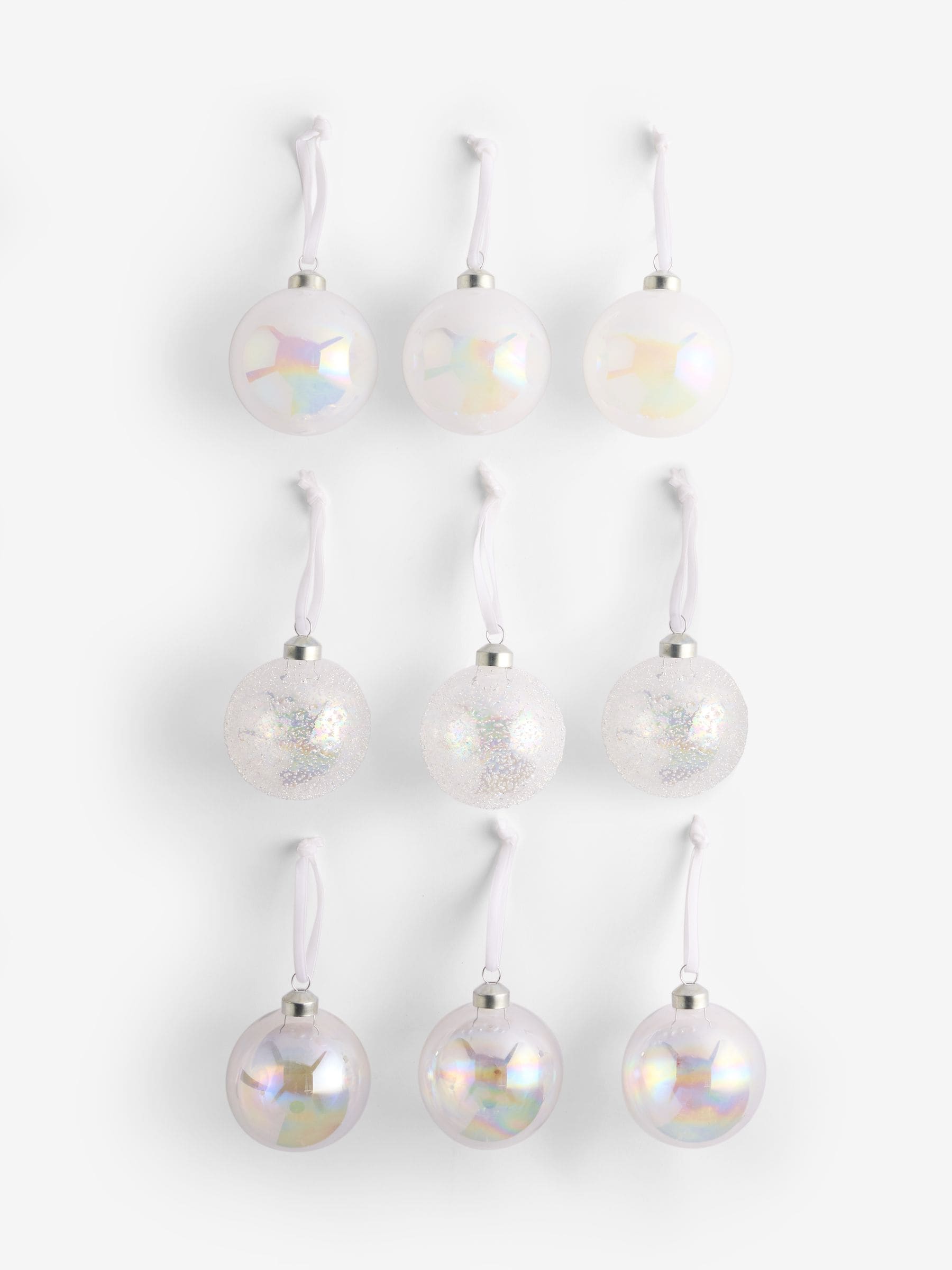 Set van 9 luxe kerstballen van glas